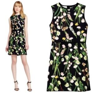 Victoria Beckham for Target Black Floral Sleeveless A-Line Dress Sz M